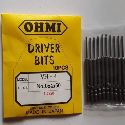Đầu Vặn Vít Điện tử Ohmi Vh 4 No.0x4x60 đầu 1.7x20 Đầu Vặn Vít Ohmi Vh 4 No.0x4x60 đầu 1.7x20