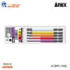 Vỉ 5 Mũi Vít đầu Lục Giác Bi Anex Acbp5 100l