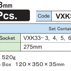 Chi Tiết Bộ đầu Tuýp Lục Giác Asahi Vxks336