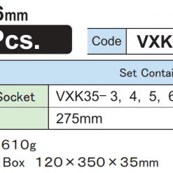 Thông Số Bộ đầu Tuýp Lục Giác Dài 96mm Vxks356 Asahi Japan