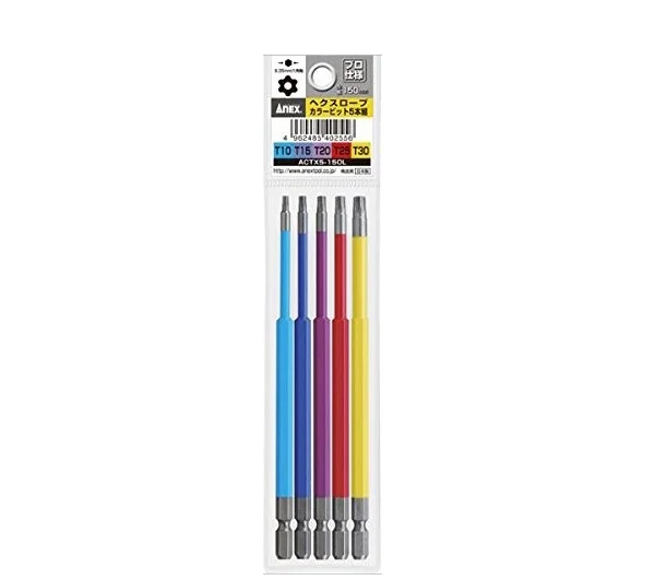 Vỉ 5 mũi vít hoa thị Anex ACTX5-150L Made In Japan