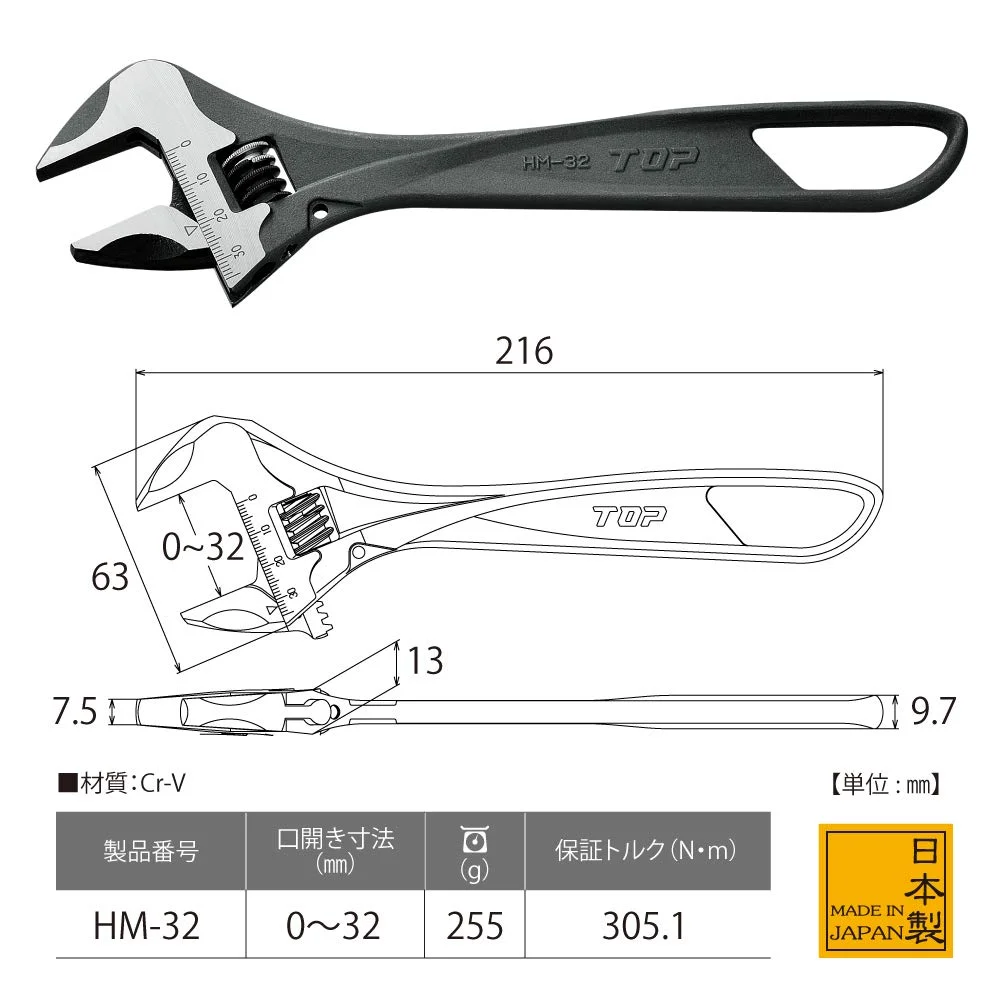 Mỏ lết thường miệng rộng HM-32 Top Japan
