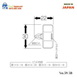 Bảng Vẽ Bộ Vít Tháo Góc Hẹp Kèm Mũi Vít No.59 5b Anex Japan