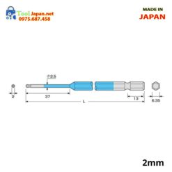 Mũi Vít đầu Lục Giác Bi 2mm Anex Japan Acbp 2010