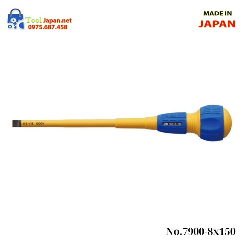 Tô Vít Cách điện Cán Tròn Anex No.7900 8x150 Tô Vít Cách điện Cán Tròn Anex No.7900 8x150