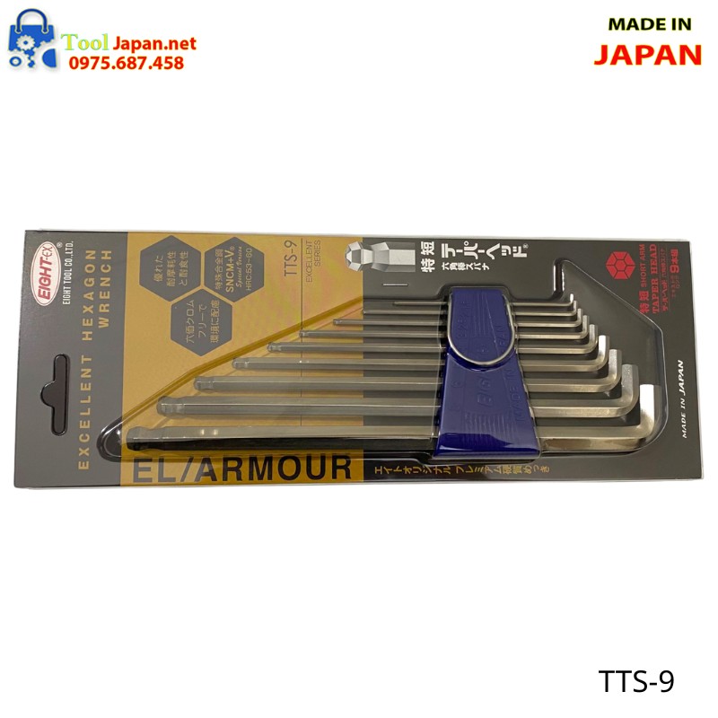 Bộ Lục Giác đầu Bi Dài đầu Ngắn Tts 9 Eight Nhật Bản