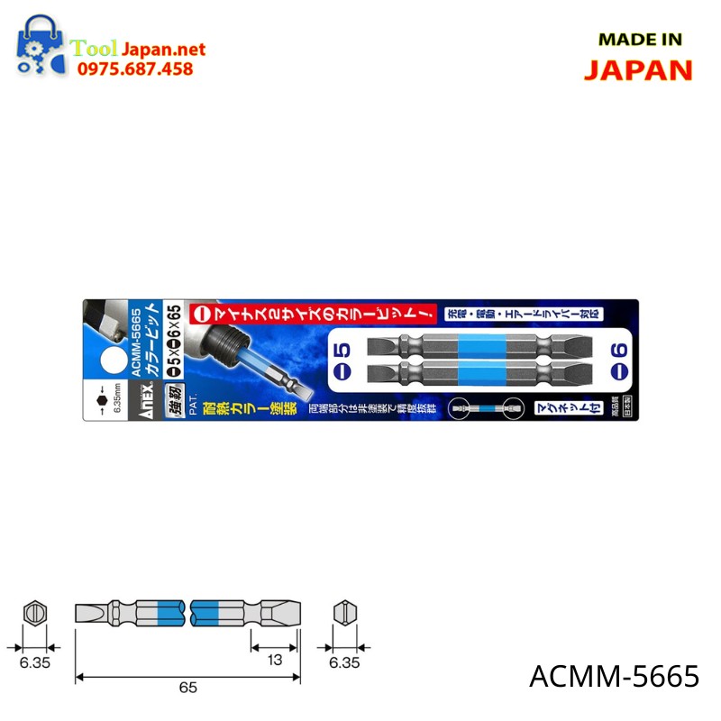 Vỉ 2 Mũi Vít 2 đầu Có Từ Tính Anex Acmm 5665