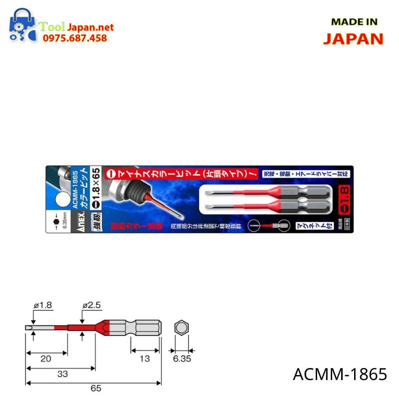 Vỉ 2 Mũi Vít Có Từ Tính Anex Acmm 1865