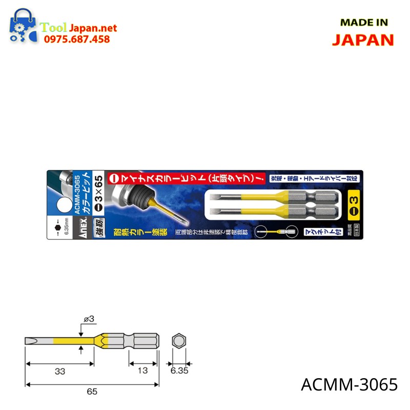 Vỉ 2 Mũi Vít Có Từ Tính Anex Acmm 3065