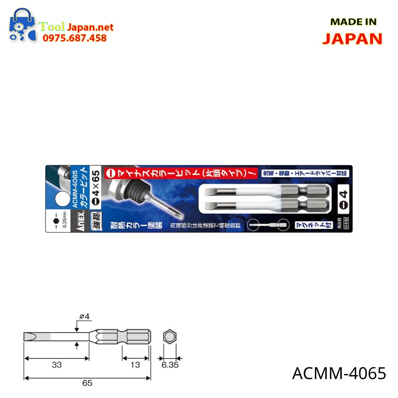 Vỉ 2 Mũi Vít Có Từ Tính Anex Acmm 4065