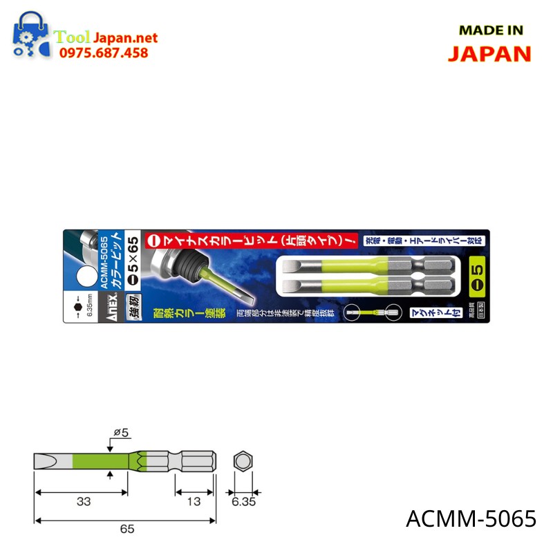 Vỉ 2 Mũi Vít Có Từ Tính Anex Acmm 5065