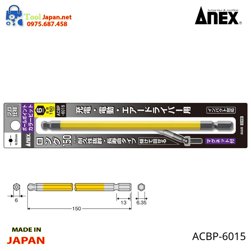 Mũi Vít đầu Lục Giác Bi Anex Acbp 6015