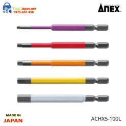 Vỉ 5 Mũi Vít đầu Lục Giác Anex Japan Achx5 100l