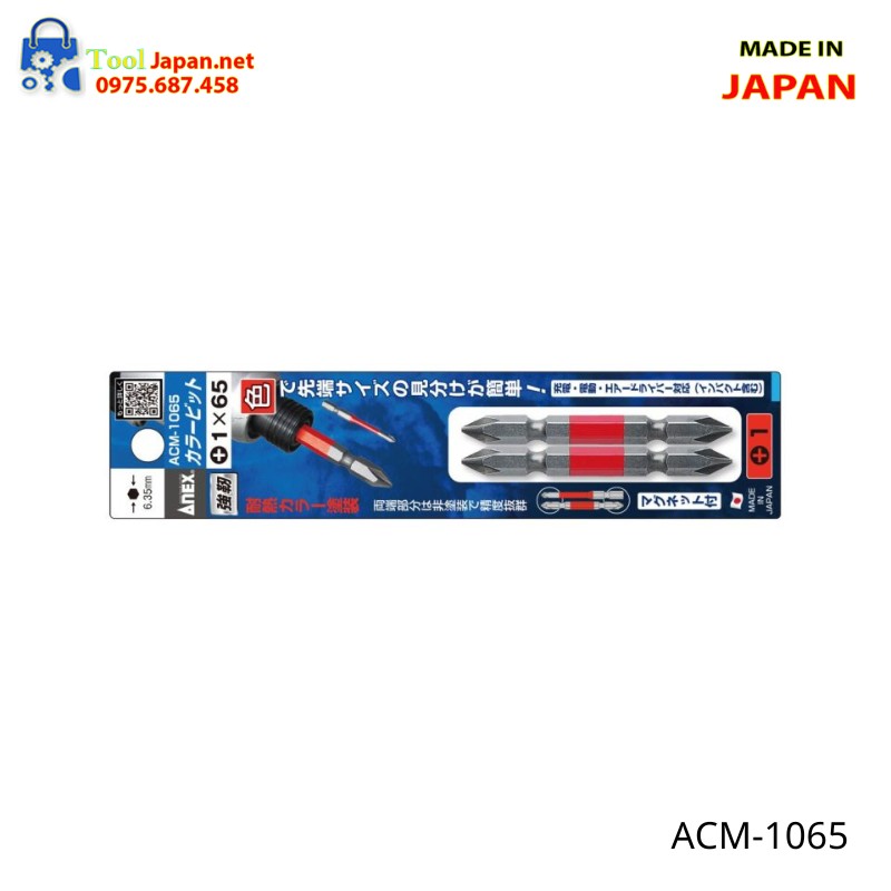Vỉ 2 Mũi Vặn Vít 2 đầu Có Từ Tính Anex Acm 1065