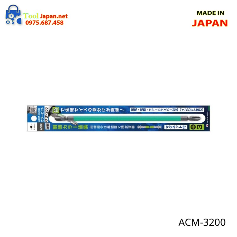 Vỉ 1 Mũi Vặn Vít 2 đầu Có Từ Tính Anex Acm 3200