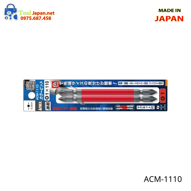 Vỉ 2 Mũi Vặn Vít 2 đầu Có Từ Tính Anex Acm 1110
