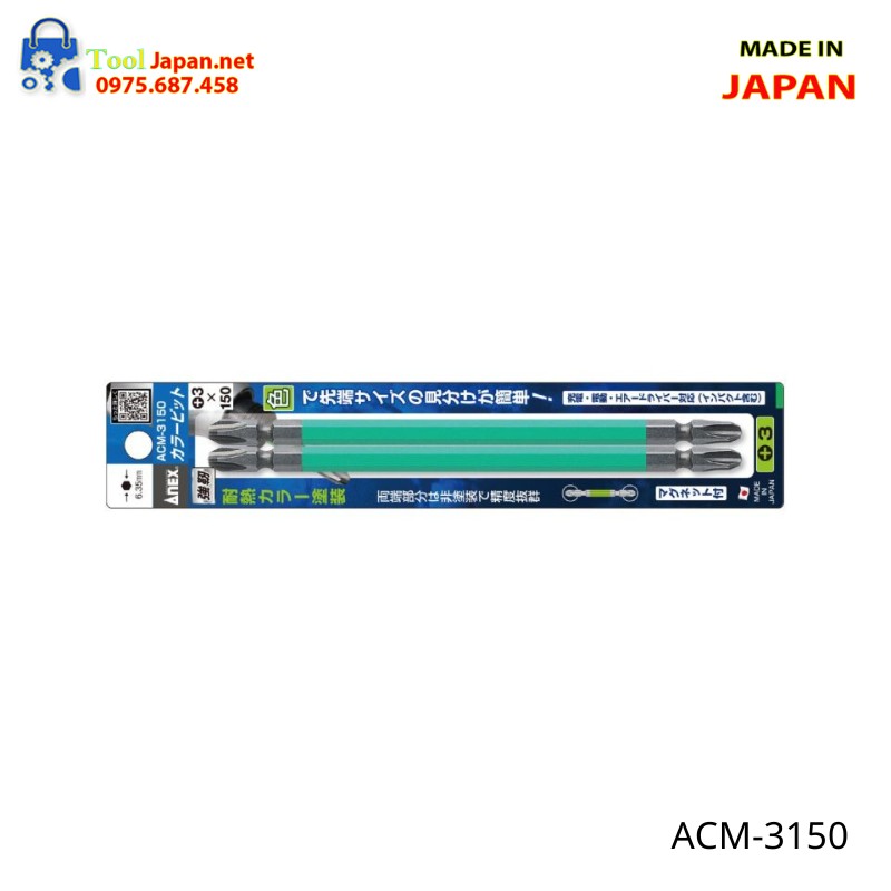 Vỉ 2 Mũi Vặn Vít 2 đầu Có Từ Tính Anex Acm 3150