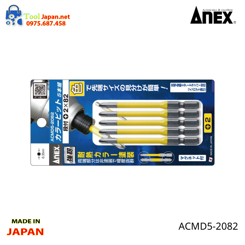 Vỉ 5 Mũi Vít 4 Cạnh Acmd5 2082 Anex